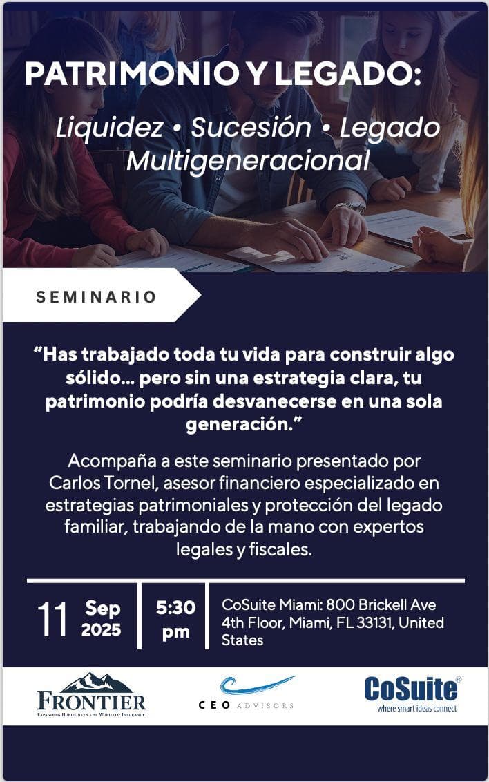 Patrimonio y Legado: Liquidez, sucesión, legado multigeneracional
